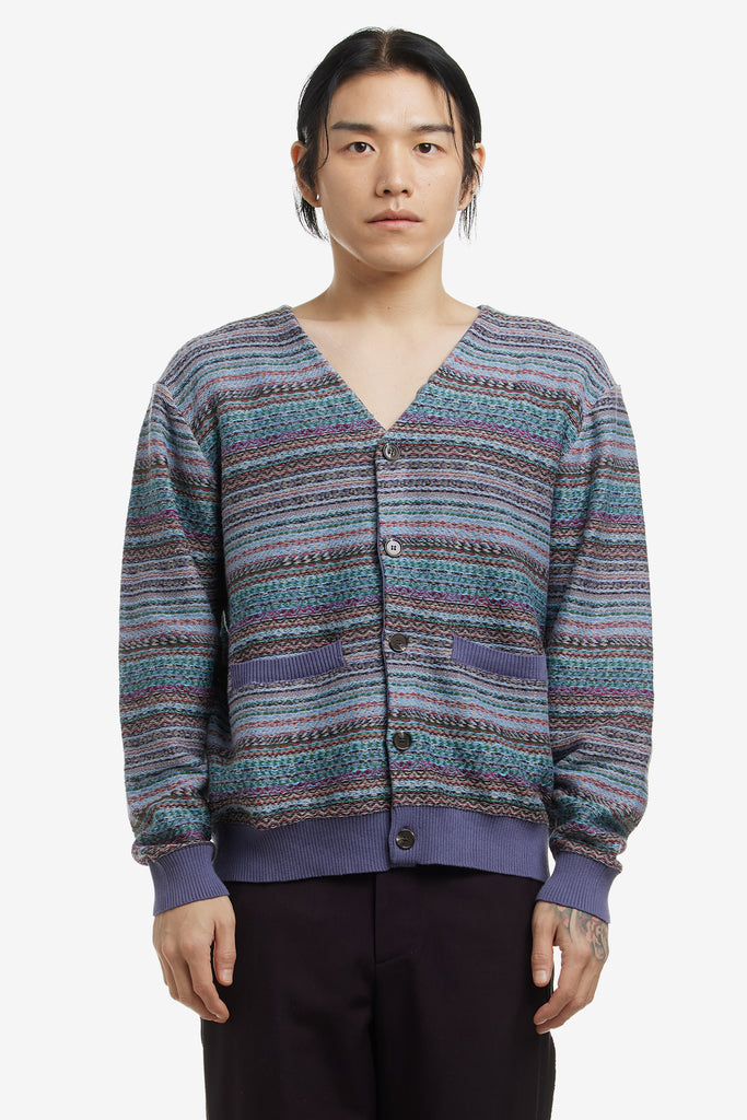 DILL PAINTING INTARSIA CARDIGAN - WORKSOUT WORLDWIDE