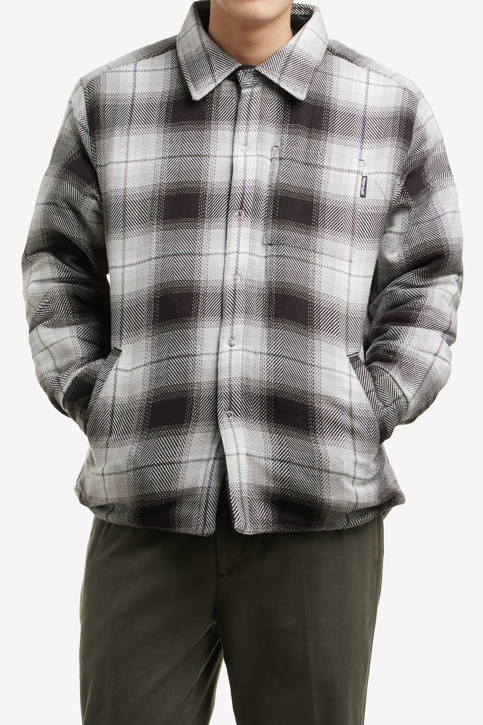 QUILTED REVERSIBLE SHADOW PLAID OVERSHIRT - WORKSOUT WORLDWIDE