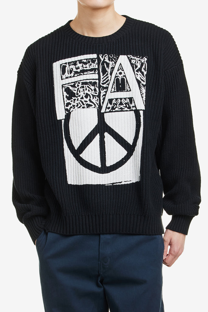 PEACE PRINTED KNITTED SWEATER - WORKSOUT WORLDWIDE