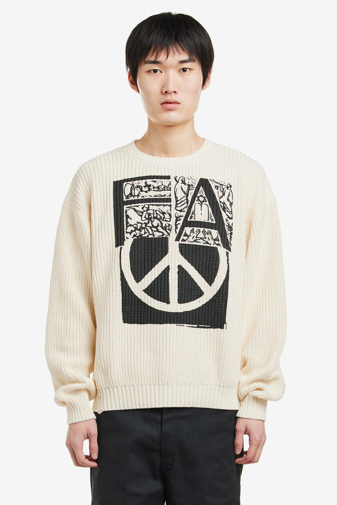 PEACE PRINTED KNITTED SWEATER - WORKSOUT WORLDWIDE
