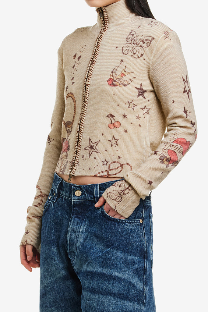 PRINTED STITCHED SWEATER - WORKSOUT WORLDWIDE