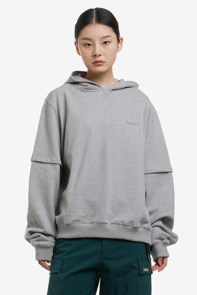 BACK CUT-OUT LAYERED HOODIE - WORKSOUT WORLDWIDE