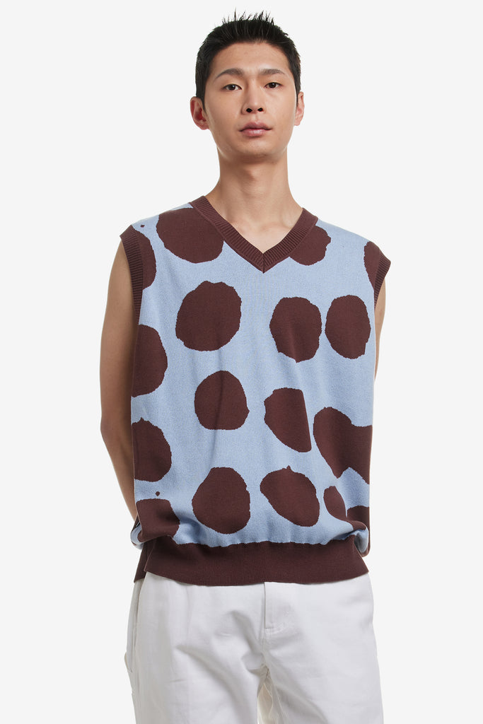 DOTTED SWEATER VEST - WORKSOUT WORLDWIDE
