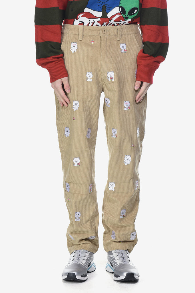 HELLO NERMY CORDUROY EMBROIDERED PANTS - WORKSOUT WORLDWIDE