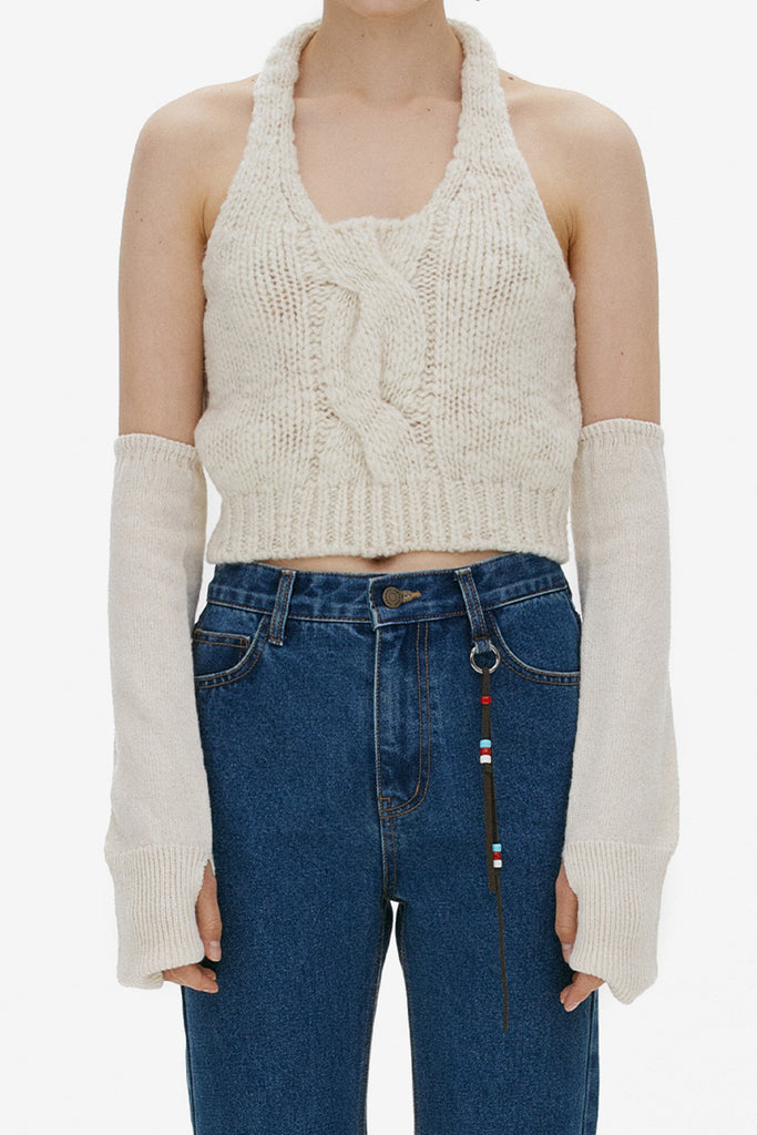 GLOVES & CHUNKY HALTER KNIT TOP - WORKSOUT WORLDWIDE