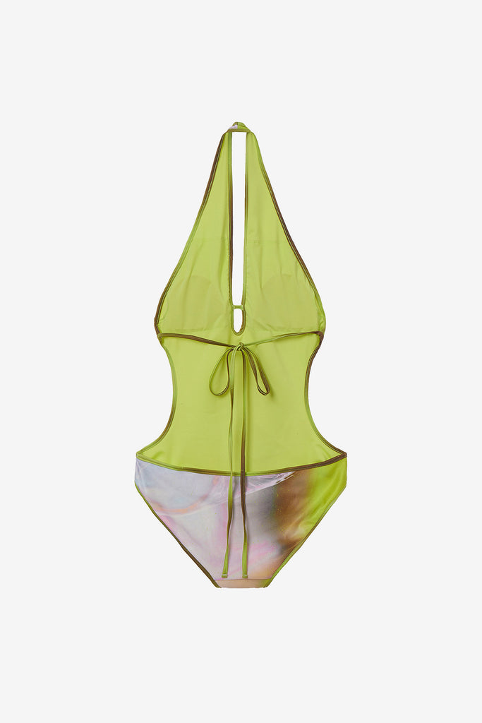 ABSTRACT PLUNGE SWIMSUIT - WORKSOUT WORLDWIDE
