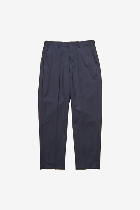 WOOL TROPICAL SHIRRING SLIM-FIT SLACKS