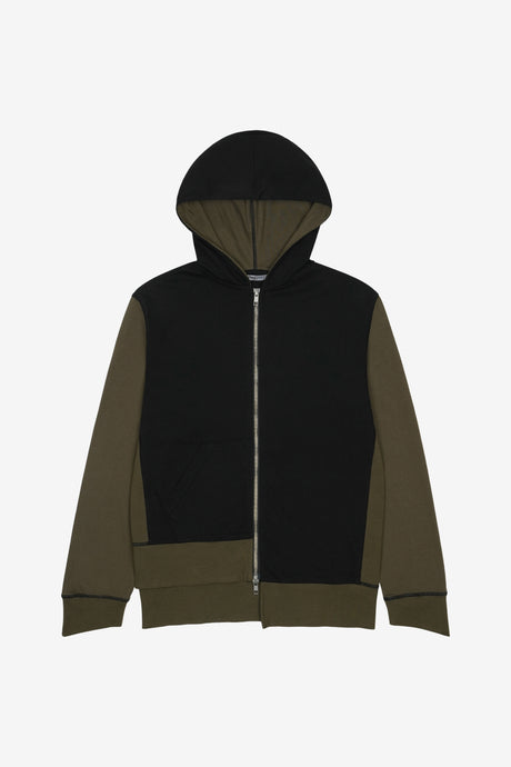 DECONSTRUCTED ZIP-UP HOODIE