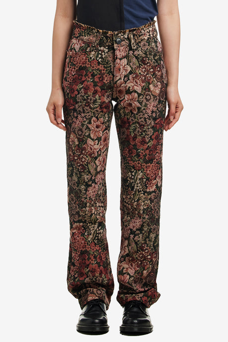 FLORAL WAIST CUTOUT PANTS