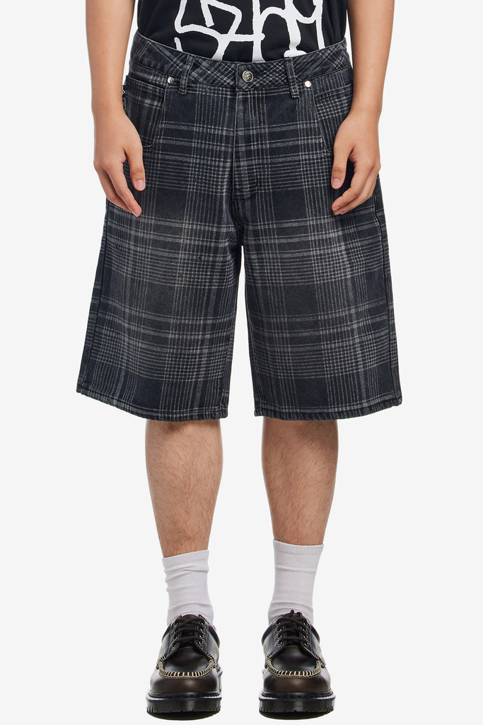 PLAID STAR JEAN SHORTS - WORKSOUT WORLDWIDE