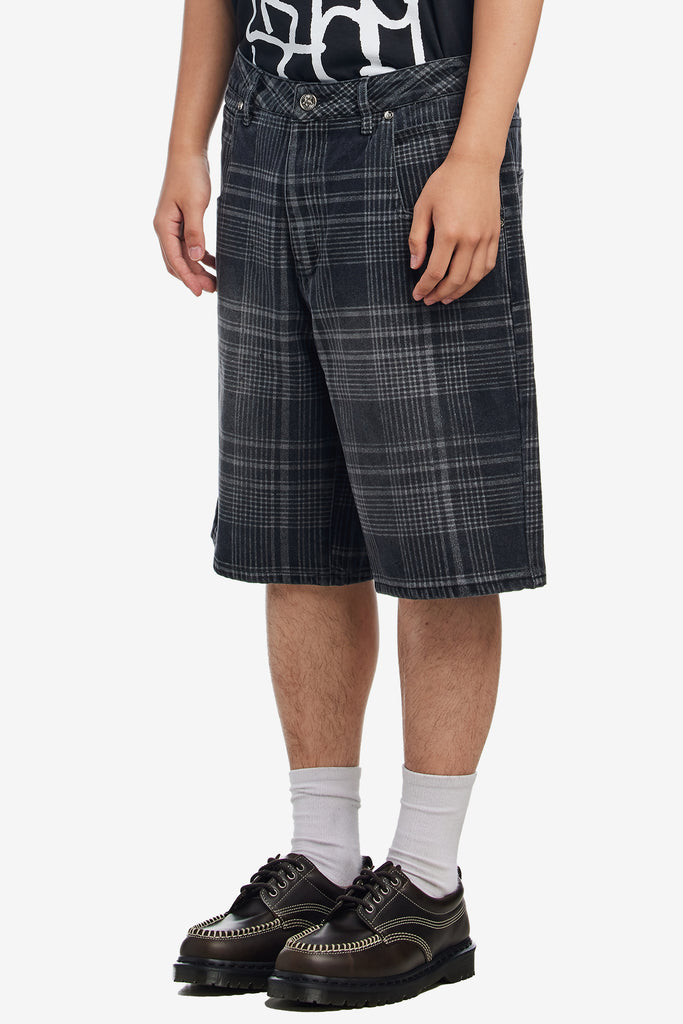 PLAID STAR JEAN SHORTS - WORKSOUT WORLDWIDE