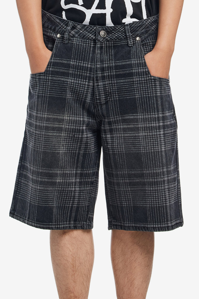 PLAID STAR JEAN SHORTS - WORKSOUT WORLDWIDE