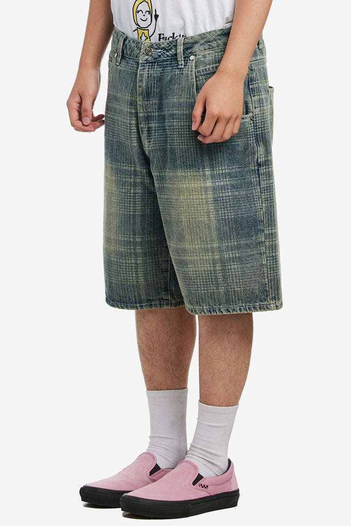 PLAID STAR JEAN SHORTS - WORKSOUT WORLDWIDE