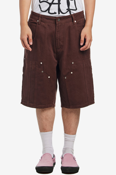 DOUBLE KNEE SEAM JEAN SHORTS