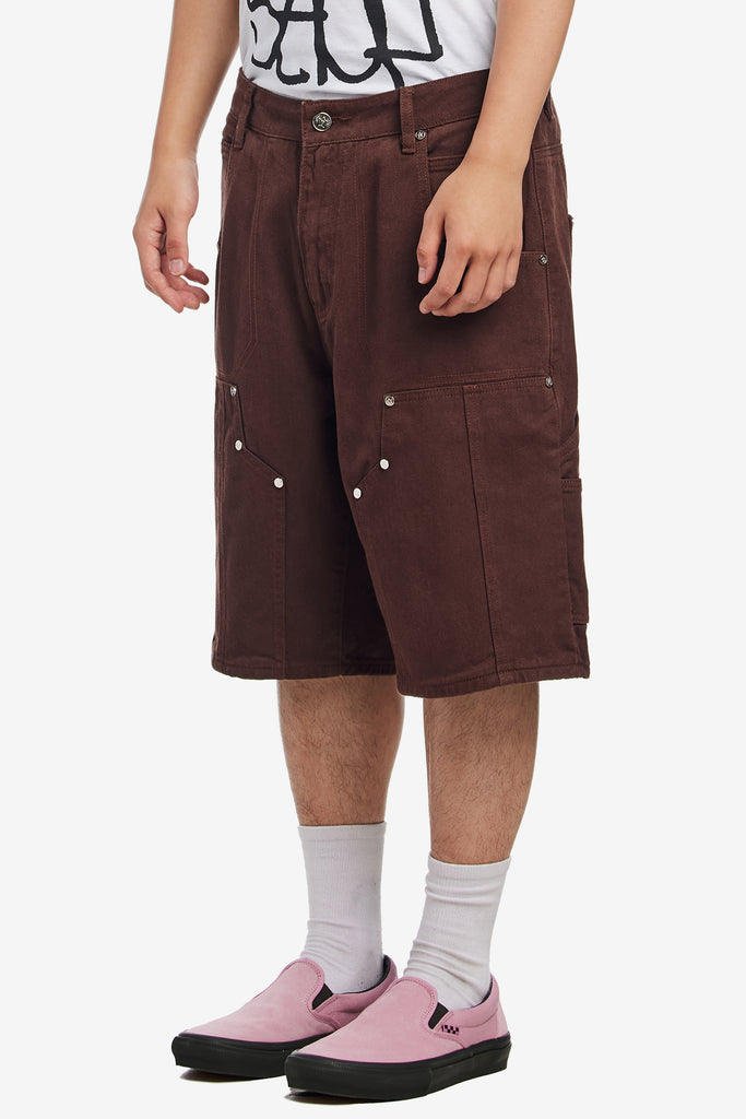 DOUBLE KNEE SEAM JEAN SHORTS - WORKSOUT WORLDWIDE