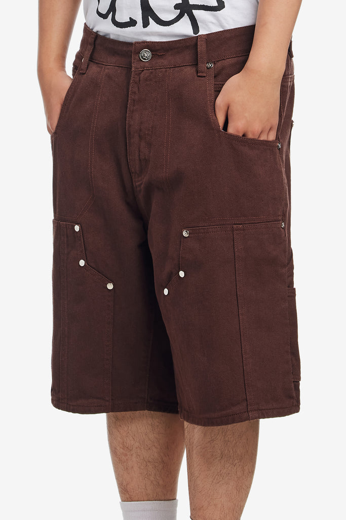 DOUBLE KNEE SEAM JEAN SHORTS - WORKSOUT WORLDWIDE