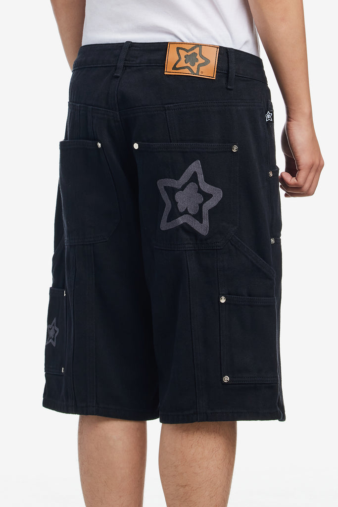 DOUBLE KNEE SEAM JEAN SHORTS - WORKSOUT WORLDWIDE