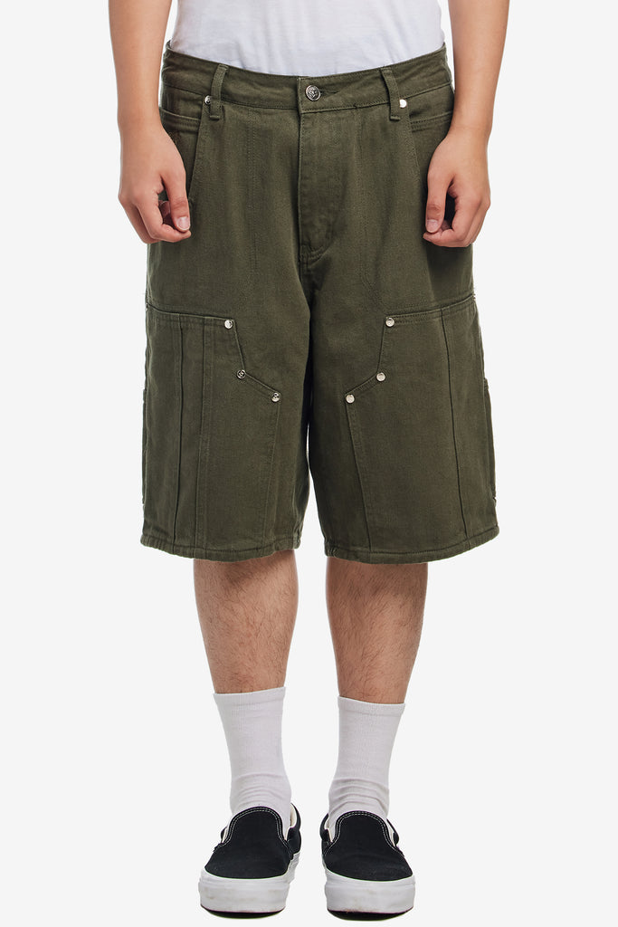 DOUBLE KNEE SEAM JEAN SHORTS - WORKSOUT WORLDWIDE