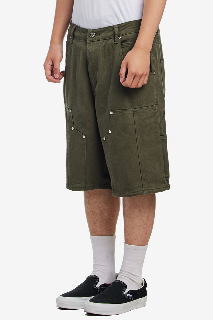 DOUBLE KNEE SEAM JEAN SHORTS - WORKSOUT WORLDWIDE