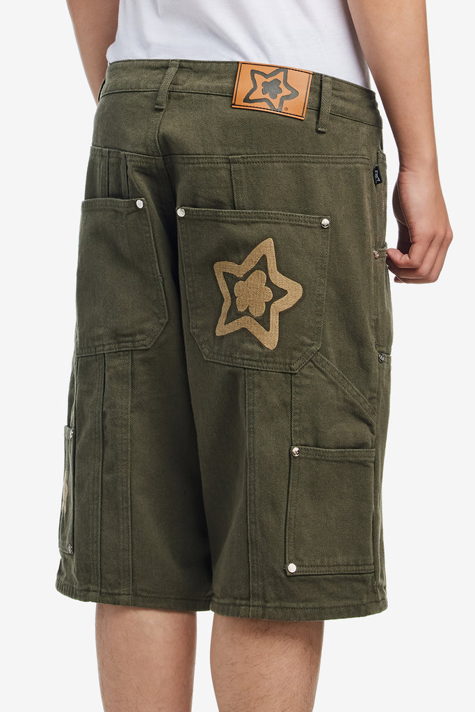 DOUBLE KNEE SEAM JEAN SHORTS - WORKSOUT WORLDWIDE