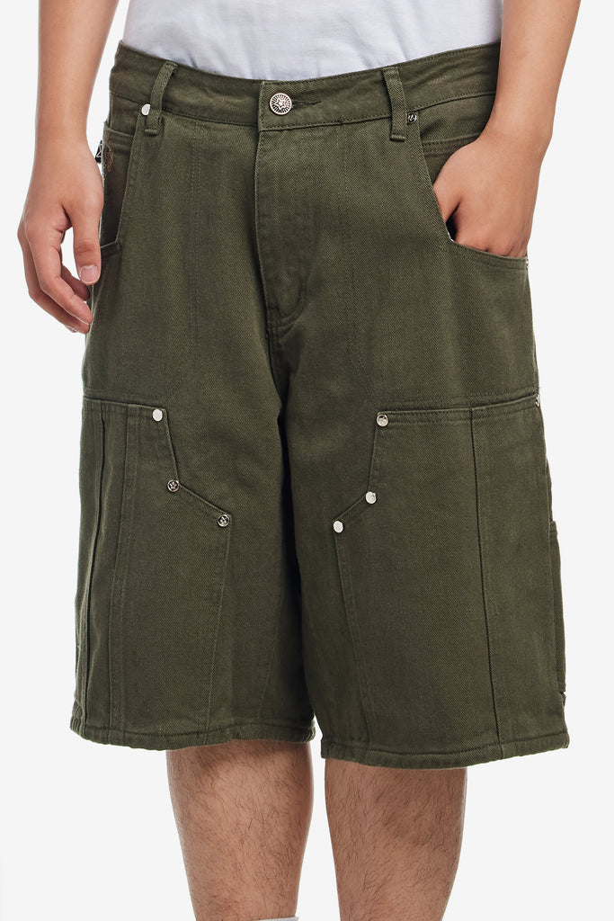 DOUBLE KNEE SEAM JEAN SHORTS - WORKSOUT WORLDWIDE