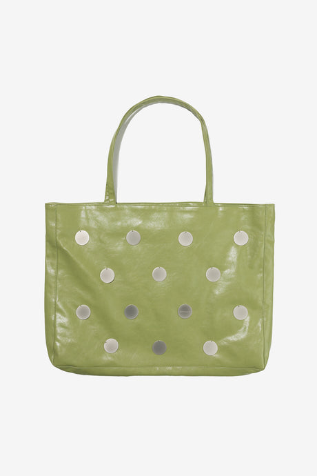 METALLIC DISC SHOPPER BAG