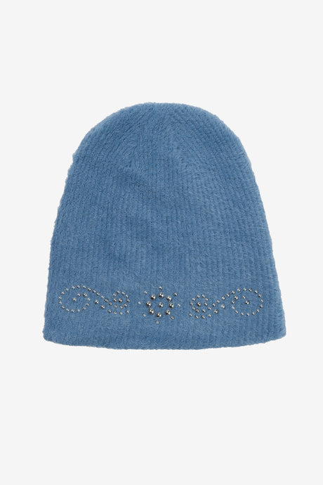 ORNAMENT FAUX ANGORA BEANIE