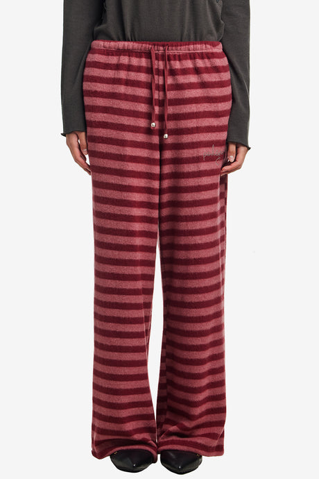 STRIPED FLEECE LOUNGE PANTS
