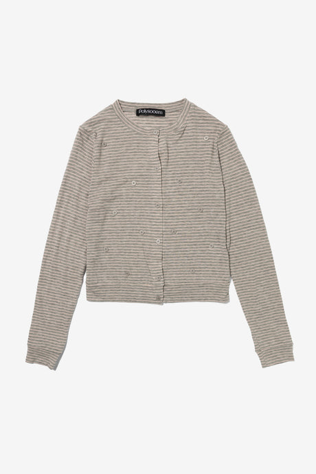 STRIPE BUTTON PLAY CARDIGAN