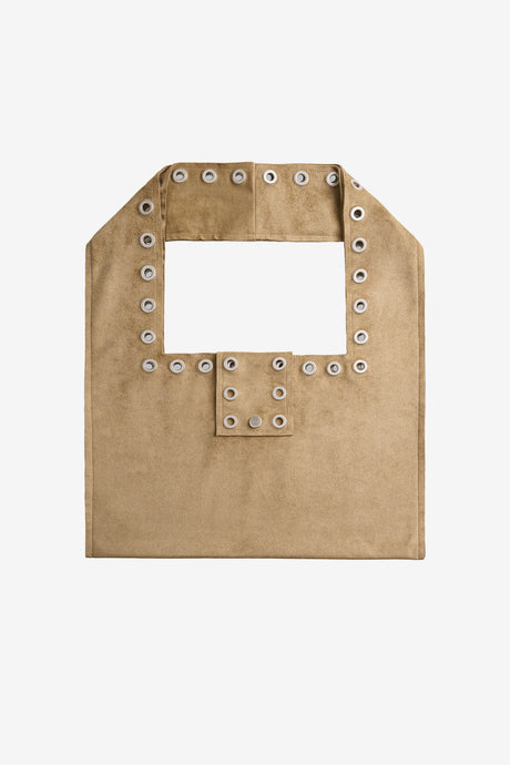 EYELET SUEDE SHOULDER BAG