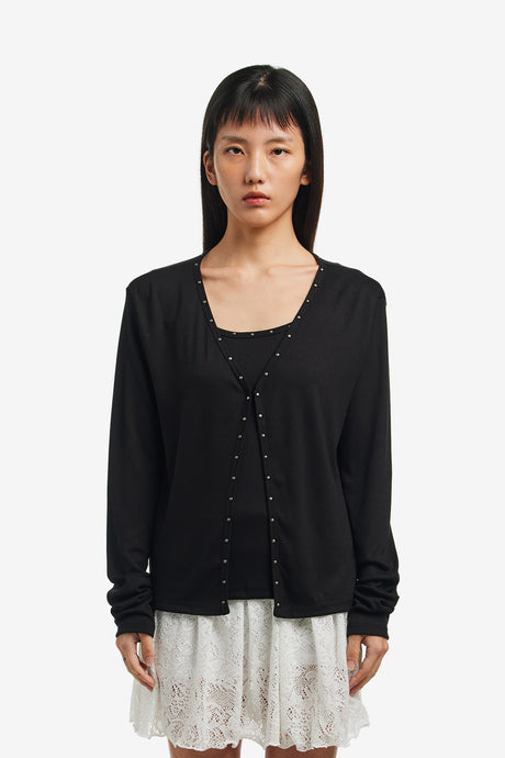 STUDDED CARDIGAN SET