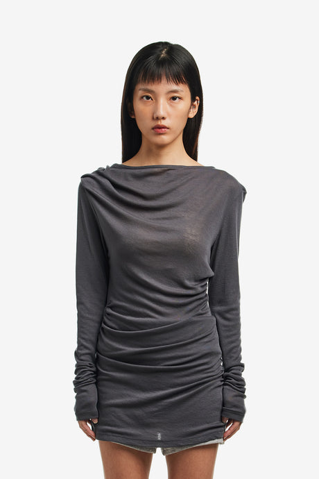 RUCHED LONG JERSEY