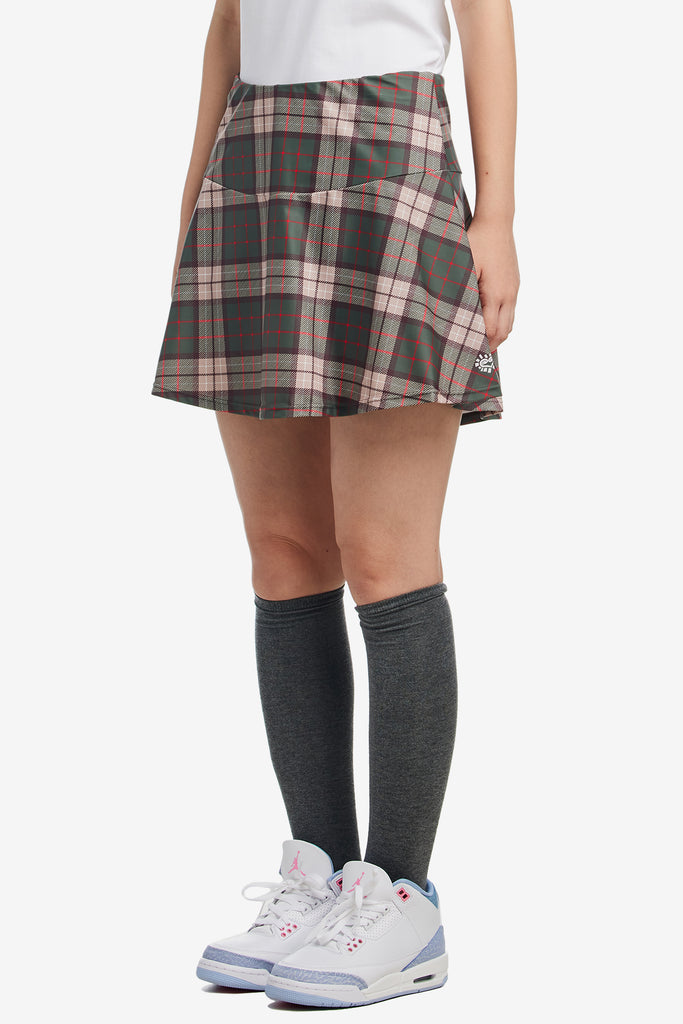 PLAID HE@RT LOGO SKORT - WORKSOUT WORLDWIDE