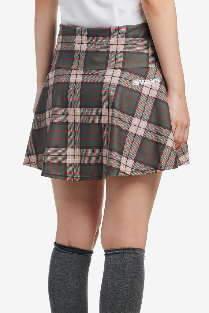 PLAID HE@RT LOGO SKORT - WORKSOUT WORLDWIDE