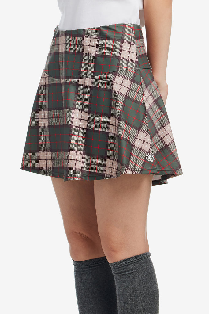 PLAID HE@RT LOGO SKORT - WORKSOUT WORLDWIDE
