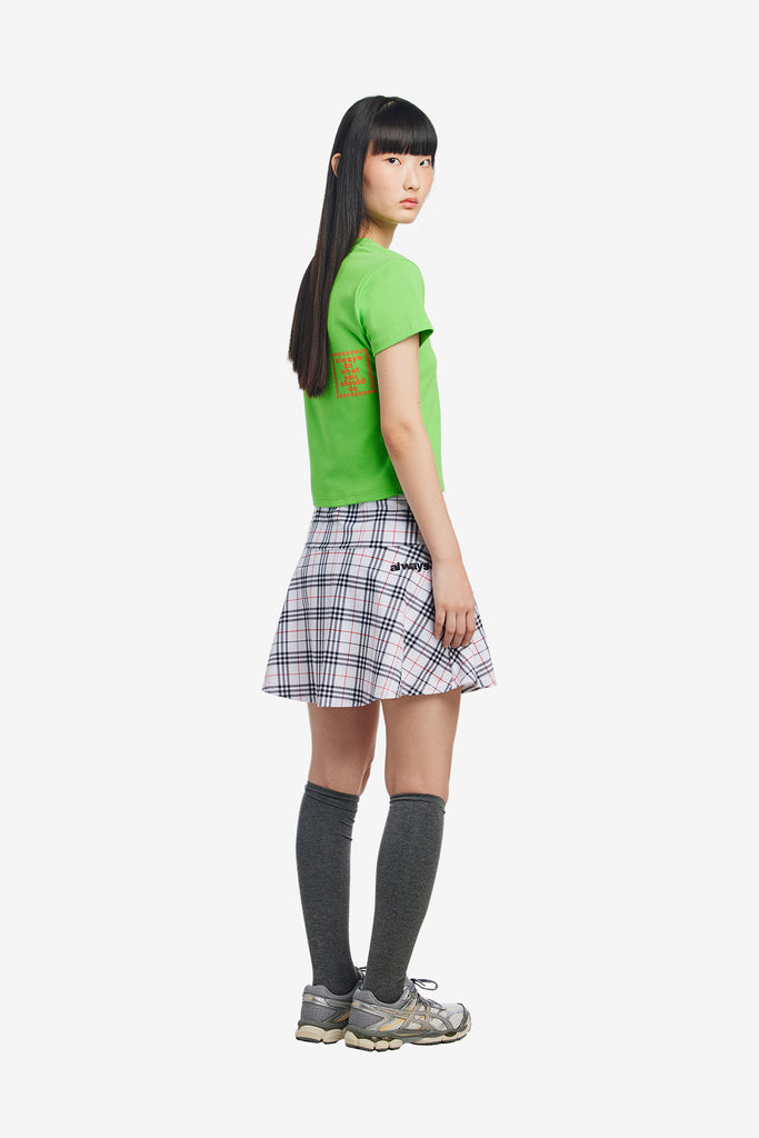 PLAID HE@RT LOGO SKORT - WORKSOUT WORLDWIDE