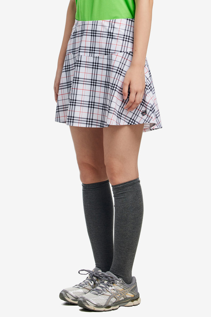 PLAID HE@RT LOGO SKORT - WORKSOUT WORLDWIDE