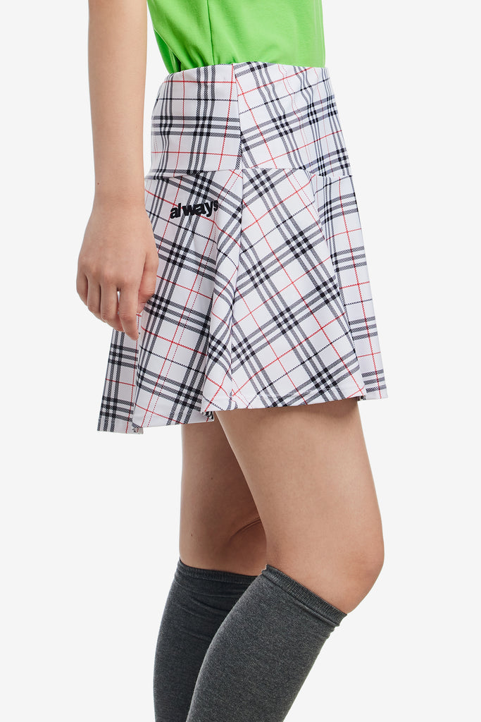 PLAID HE@RT LOGO SKORT - WORKSOUT WORLDWIDE