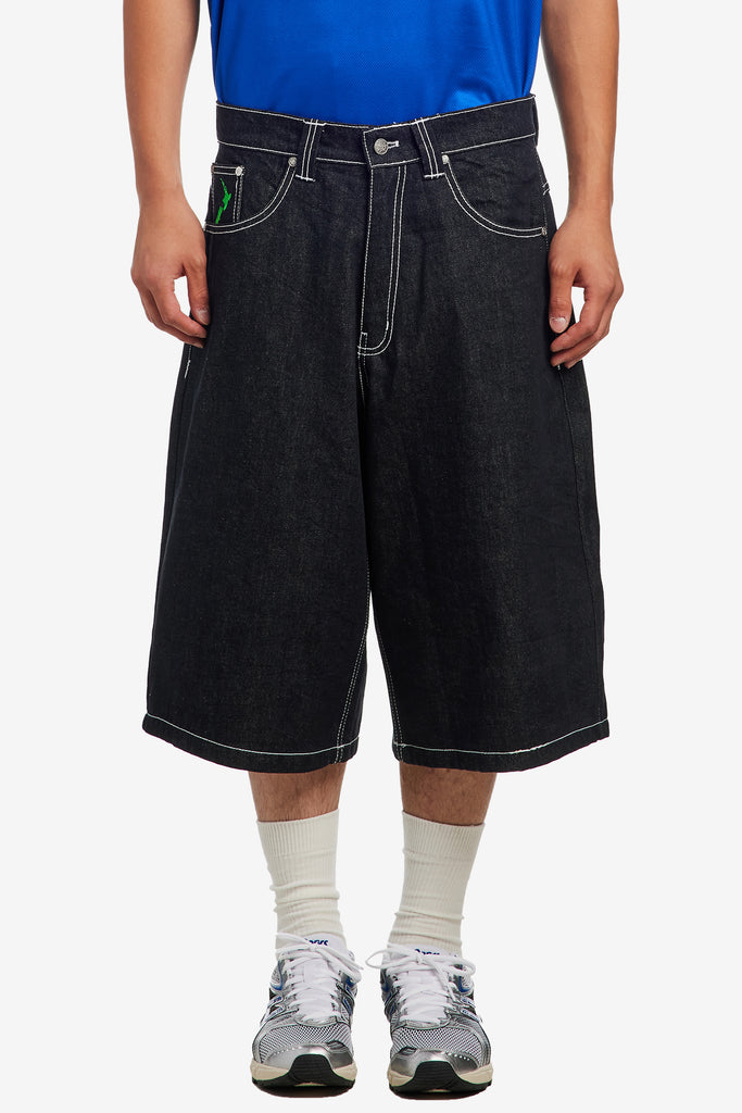 BACK POCKET PRINT DENIM SHORTS - WORKSOUT WORLDWIDE