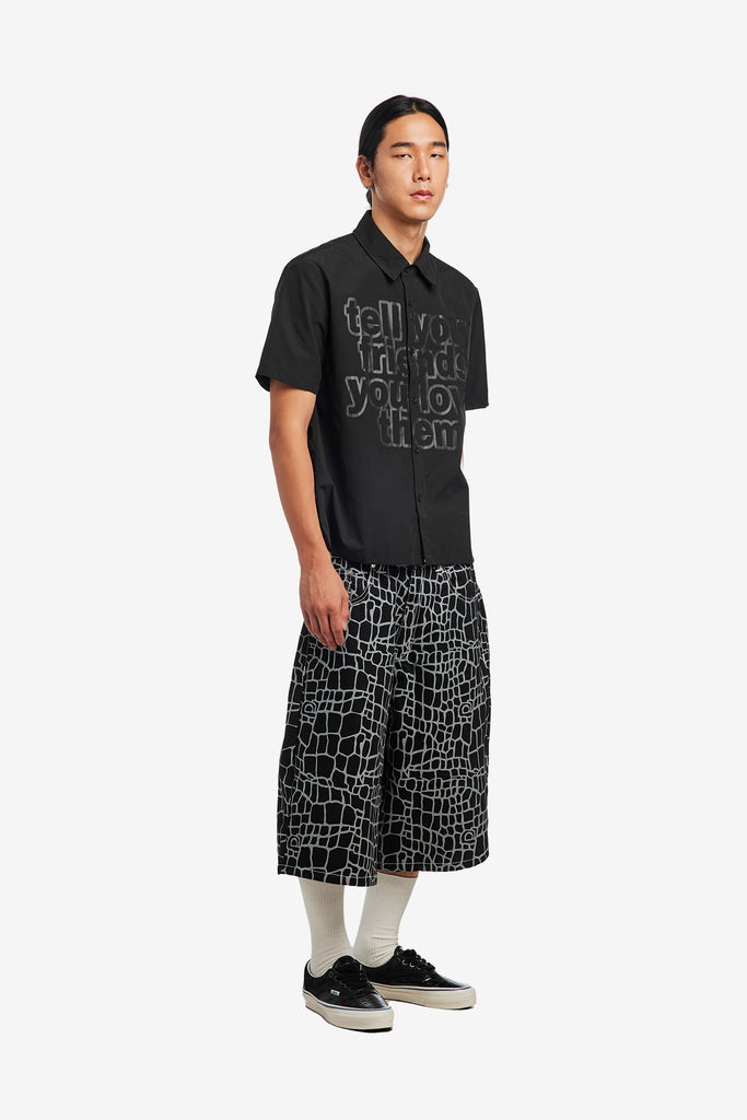 CROC PRINT DENIM SHORT - WORKSOUT WORLDWIDE