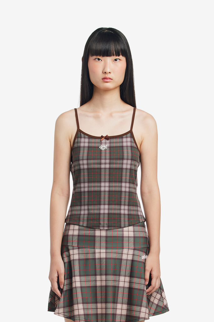PLAID HE@RT LOGO CAMI TOP - WORKSOUT WORLDWIDE