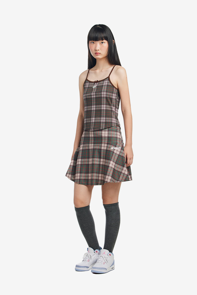 PLAID HE@RT LOGO CAMI TOP - WORKSOUT WORLDWIDE