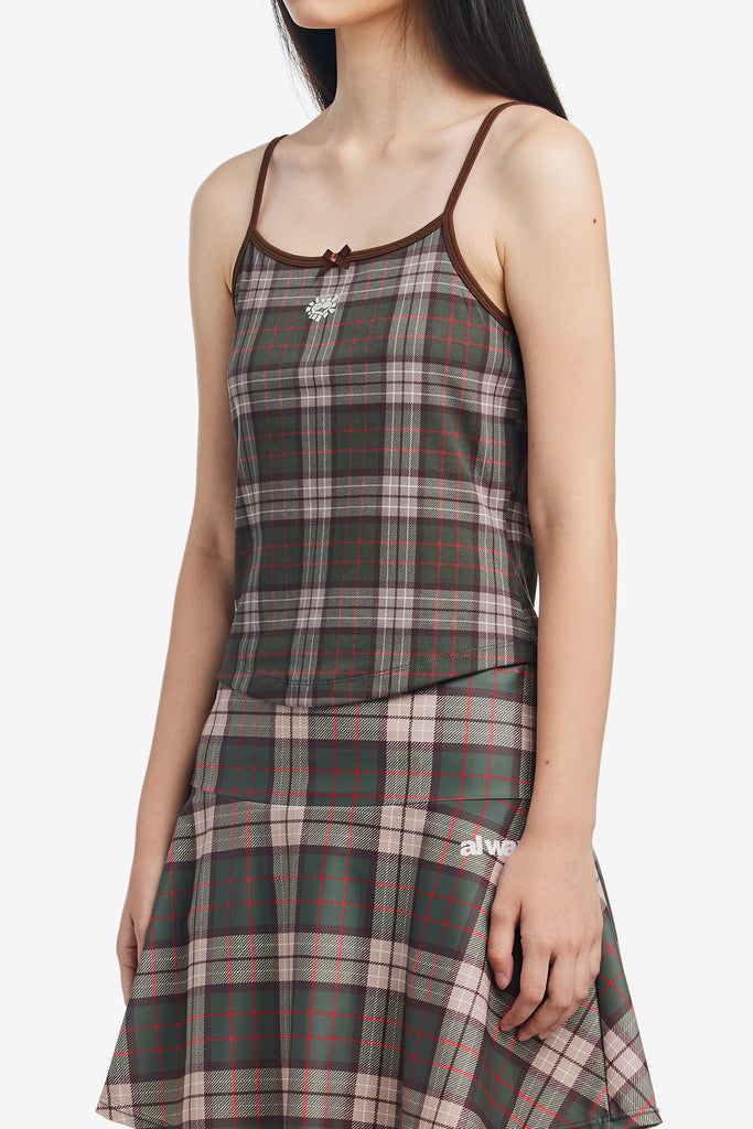 PLAID HE@RT LOGO CAMI TOP - WORKSOUT WORLDWIDE