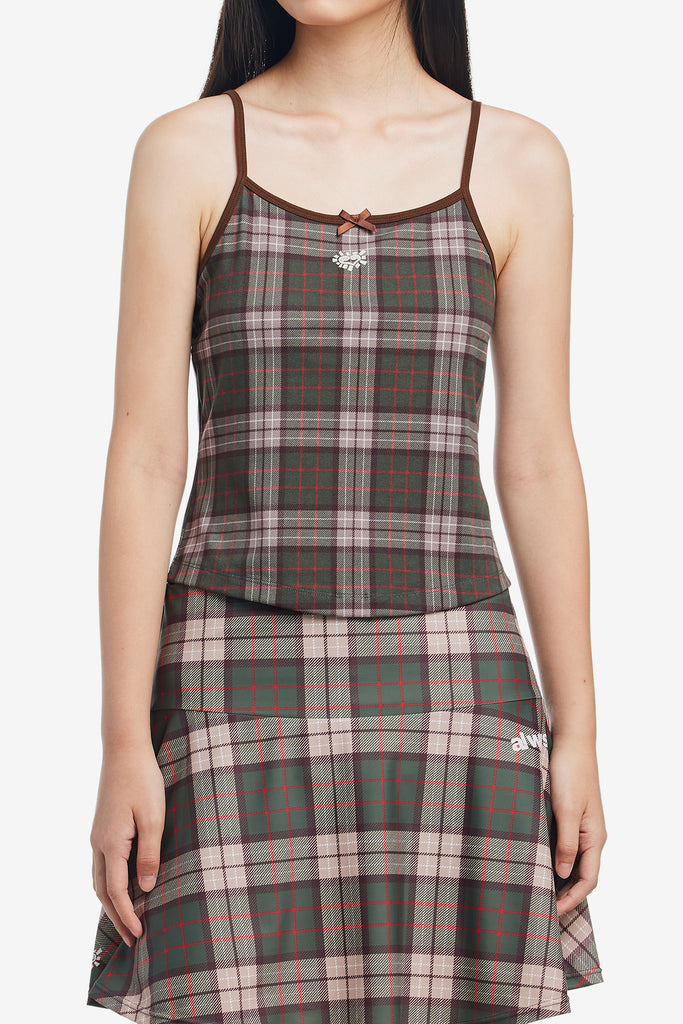 PLAID HE@RT LOGO CAMI TOP - WORKSOUT WORLDWIDE