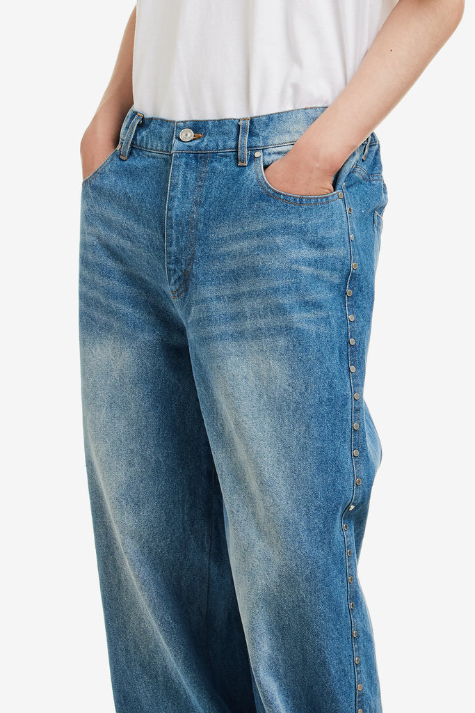 STRAIGHT STUUDED PANTS - WORKSOUT WORLDWIDE