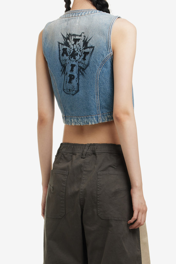 METAL TRIP DENIM WAISTCOAT - WORKSOUT WORLDWIDE