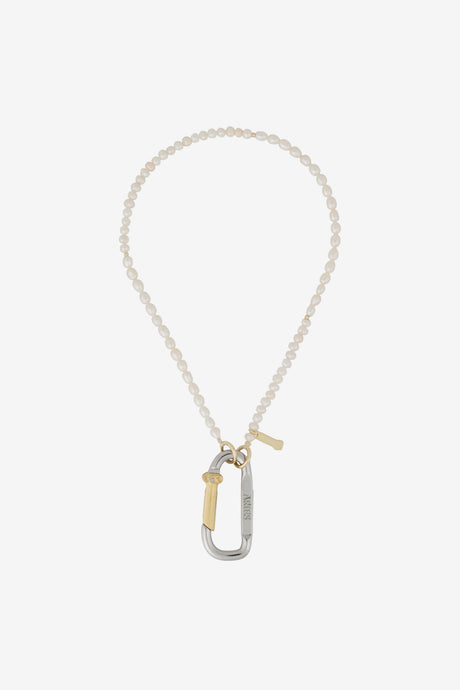 MINI CARABINER PEARL NECKLACE