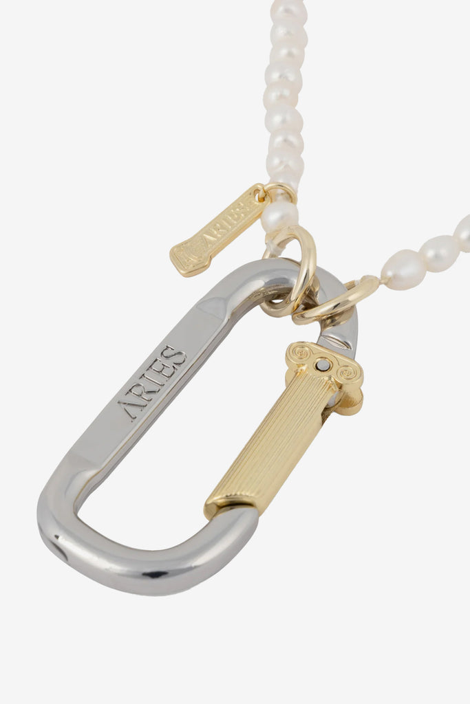 MINI CARABINER PEARL NECKLACE - WORKSOUT WORLDWIDE