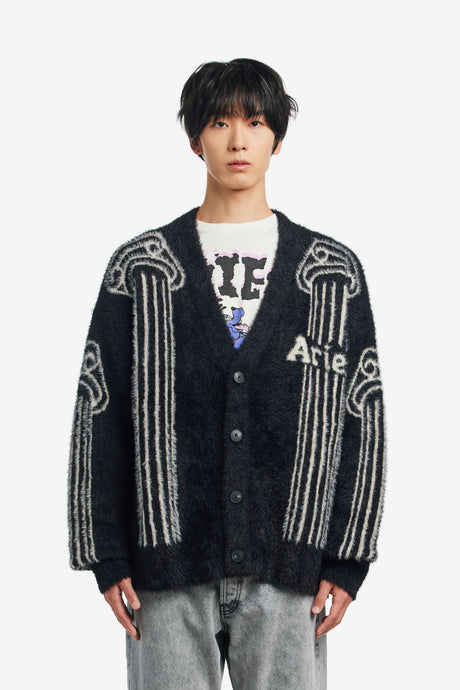 OVERSIZED CHENILLE COLUMN KNIT CARDIGAN