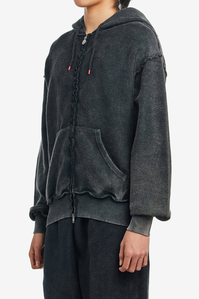 AGED REVERSO TEMPLE ZIP THROUGH HOODIE - WORKSOUT WORLDWIDE
